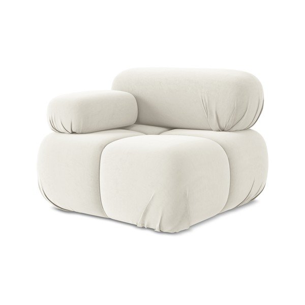 Bílý sametový modul pohovky (levý roh) Lokua – Makamii-image-1