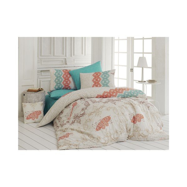 Povlečení na dvoulůžko s prostěradlem Pepela, 200 x 220 cm