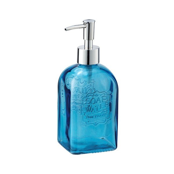 Modrý skleněný dávkovač mýdla Wenko Vetro-image-2