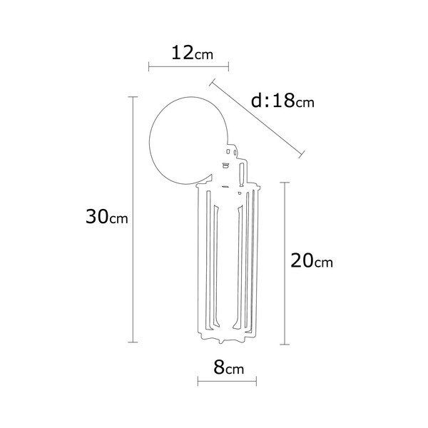 Černé nástěnné svítidlo ø 8 cm Likya – Opviq lights-image-4
