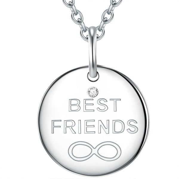 Stříbrný náhrdelník s pravým diamantem Tess Diamonds Best Friends, délka 45 cm