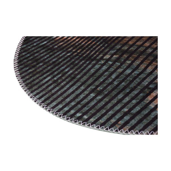Černý pratelný kulatý koberec ø 80 cm – Vitaus-image-2