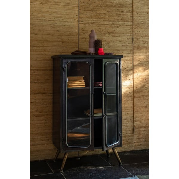 Černá kovová vitrína 60x100x35 cm Denza – Dutchbone-image-1