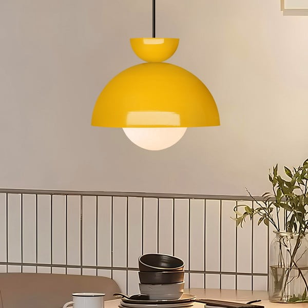 Žluté závěsné svítidlo s kovovým stínidlem ø 25 cm Arta – Opviq lights-image-1