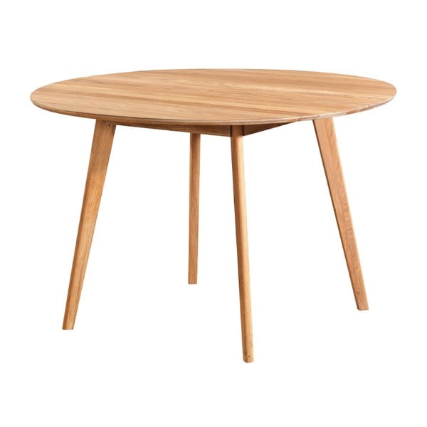 Přírodní jídelní stůl z dubového dřeva Folke Yumi, ∅ 115 cm