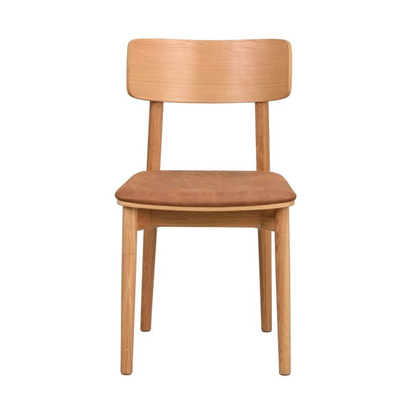Jídelní židle z imitace kůže v koňakově hnědo-přírodní barvě v sadě 2 ks Wolcott – Rowico-image-3