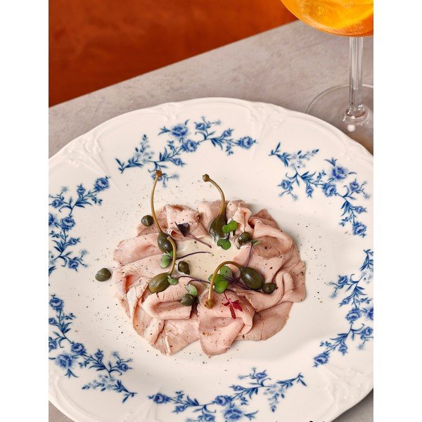 Bílý/modrý porcelánový talíř ø 27,5 cm Retro – BonBistro-image-1
