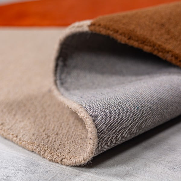 Ručně tkaný vlněný kulatý koberec v cihlové barvě ø 200 cm Mia Segment – Flair Rugs-image-3