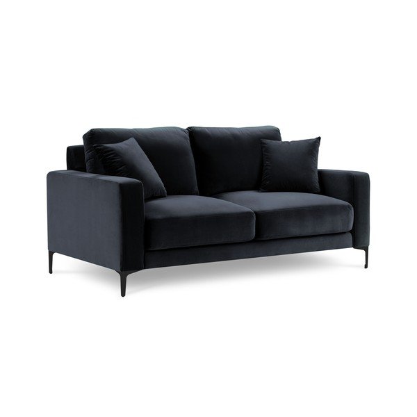 Tmavě modrá sametová pohovka Kooko Home Harmony, 158 cm-image-2