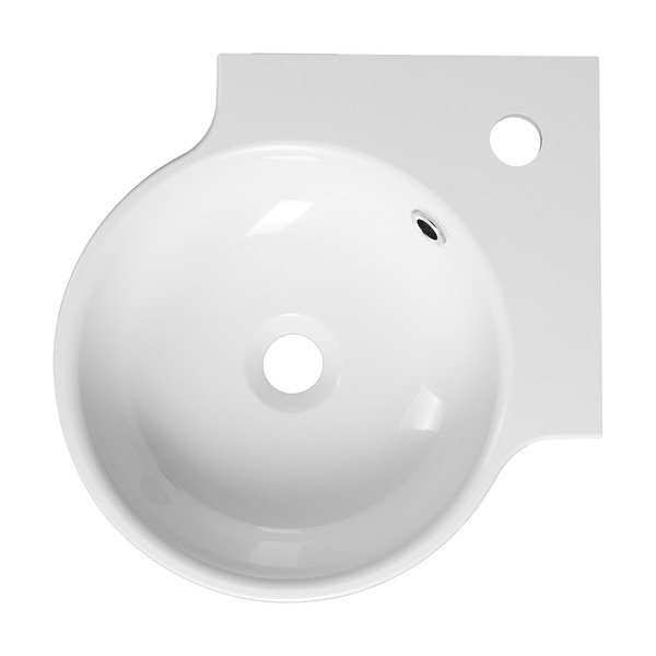 Bílé kulaté umyvadlo z litého mramoru 38x38 cm Kaori – Sapho-image-1