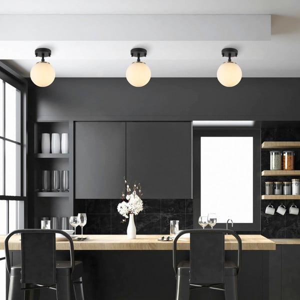 Černobílé stropní svítidlo se skleněným stínidlem ø 15 cm Atmaca – Opviq lights-image-2