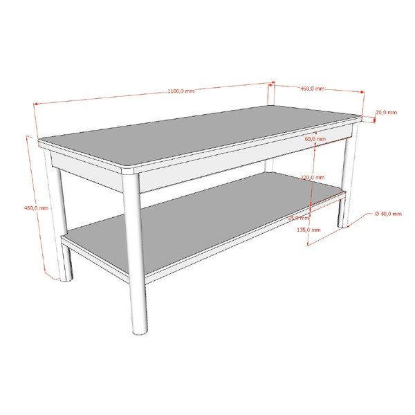 Dřevěná/z MDF lavice v přírodní barvě Olive – Vipack-image-2