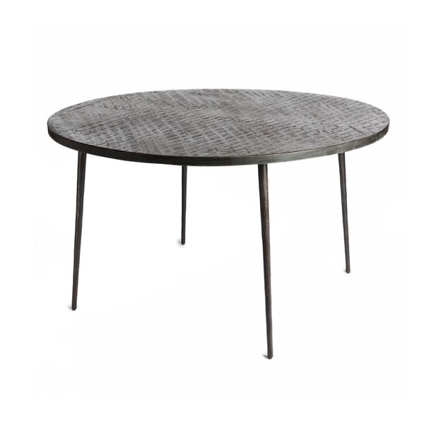 Černý konzolový stolek z mangového dřeva Simla Rock, ⌀ 1,2 m