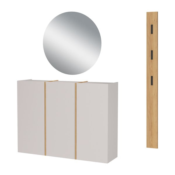 Krémová/v přírodní barvě předsíňová sestava 168x200x37 cm Libbiano – Germania