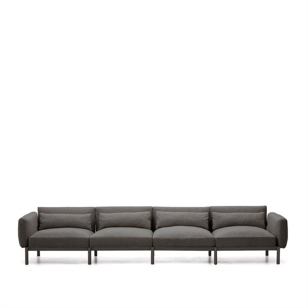 Tmavě šedá zahradní modulární pohovka 370 cm Sorells – Kave Home-image-3
