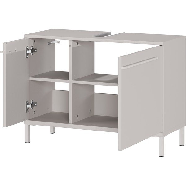 Krémová matná skříňka pod umyvadlo 80x59 cm Laurino – Germania-image-2