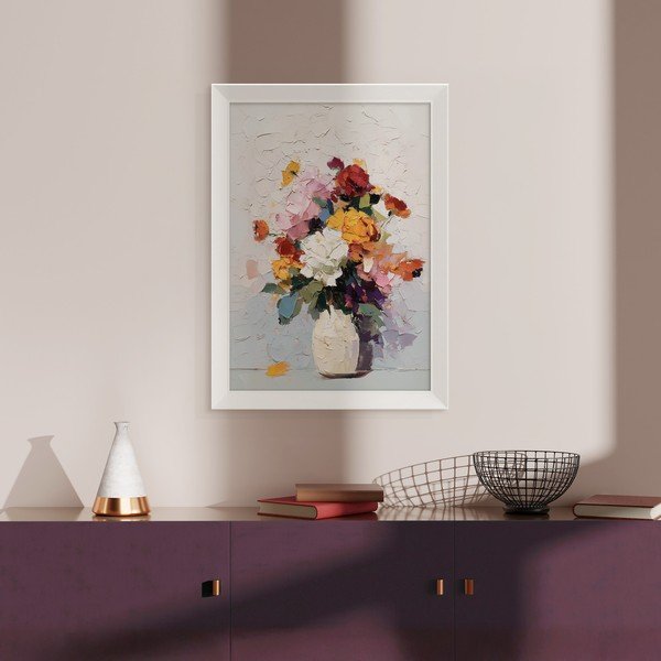Tištěný obraz s rámem 56x75 cm White Vase – Styler-image-1