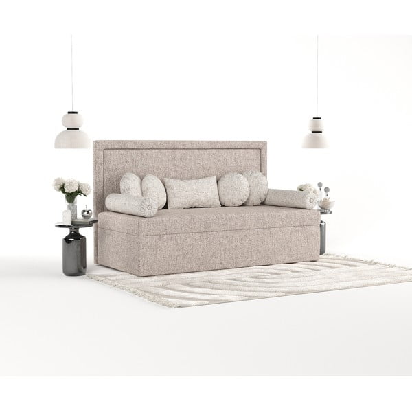 Světle hnědá čalouněná jednolůžková postel 100x200 cm Scala – Maison de Rêve-image-2