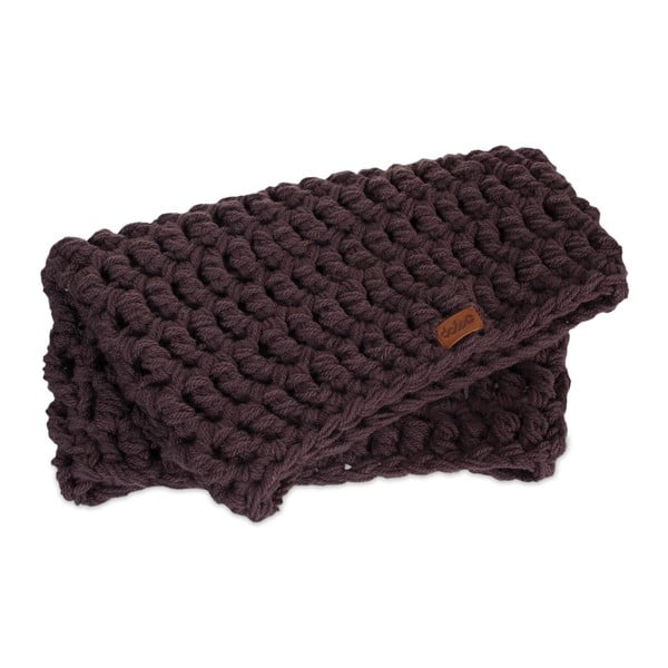 Tmavě fialová ručně háčkovaná kruhová šála DOKE Plum-image-1