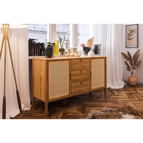 Nízká komoda z dubového dřeva 142x84 cm Pola - The Beds-image-4