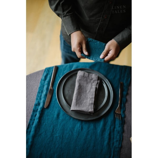 Sada 2 tmavě šedých lněných ubrousků Linen Tales-image-3
