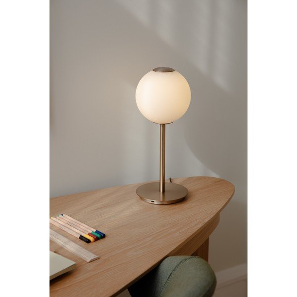 V mosazné barvě kovová LED stmívatelná stolní lampa se skleněným stínidlem (výška 37 cm) Audrey Table – UMAGE-image-1