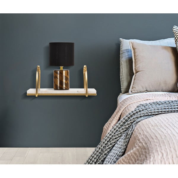 Mramorová police v bílo-zlaté barvě 40 cm Marble – Mauro Ferretti-image-1