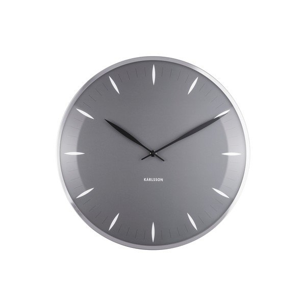 Šedé skleněné nástěnné hodiny Karlsson Leaf, ø 40 cm-image-3