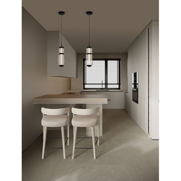 Matně černé skleněné LED závěsné svítidlo ø 12 cm Liesa – Nova Luce-image-2