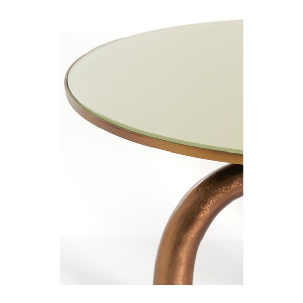 Skleněný kulatý konferenční stolek v bronzové a béžové barvě ø 76 cm Mello – Light & Living-image-2