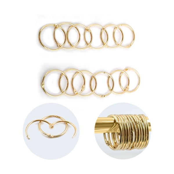 Kroužky ke sprchovému závěsu v sadě 12 ks v matně zlaté barvě Ringo Small – Spirella-image-4