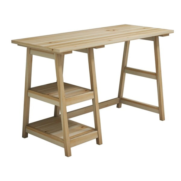 Pracovní stůl z borovicového dřeva Perla Maple, 73,5 x 120 cm