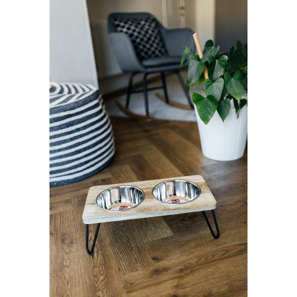 Dřevěný set misek s podstavcem pro psa Dog Fantasy – Plaček Pet Products-image-2