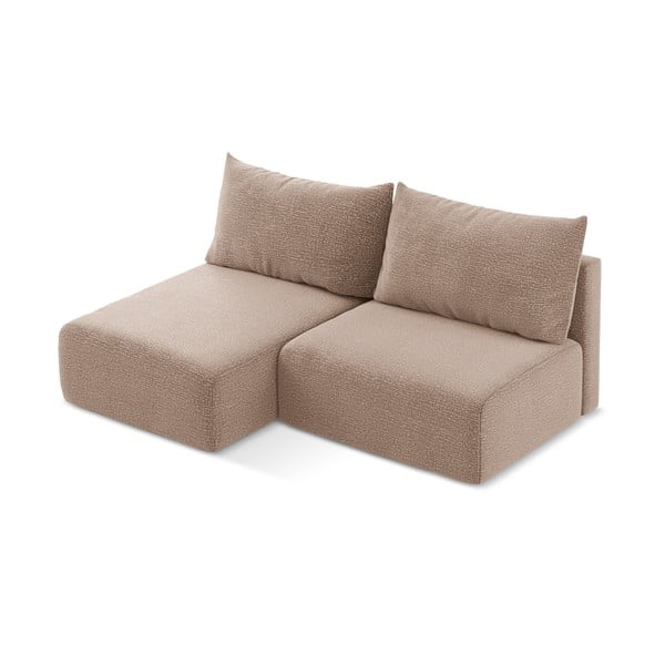 Světle hnědá rozkládací/s úložným prostorem rohová pohovka (levý roh) Kalena – Makamii-image-3