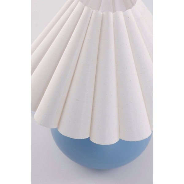 Bílá/modrá keramická stolní lampa (výška 34 cm) Crasso – Jotex-image-4