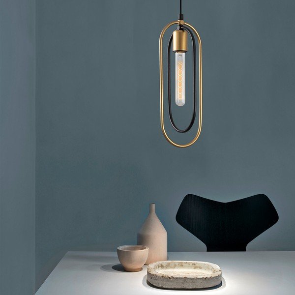 Závěsné svítidlo v černo-zlaté barvě Cerco – Opviq lights-image-1