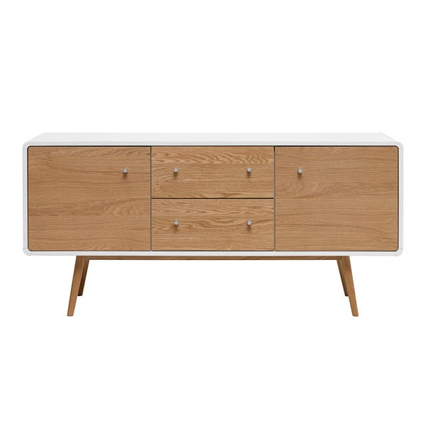 Nízká komoda ze dřeva bílého dubu Unique Furniture Turin