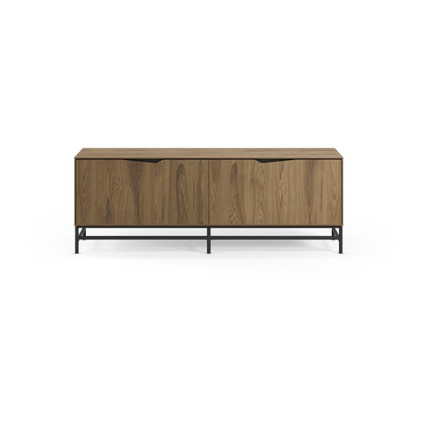 Černý/v přírodní barvě TV stolek v dekoru dubu 150x61x35 cm Aiden – Marckeric