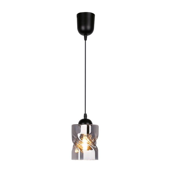 Černé závěsné svítidlo se skleněným stínidlem ø 10 cm Felis – Candellux Lighting-image-2