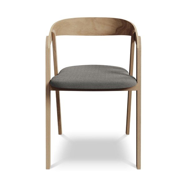 Šedé jídelní křeslo z masivního dřeva Erika – Makamii-image-1