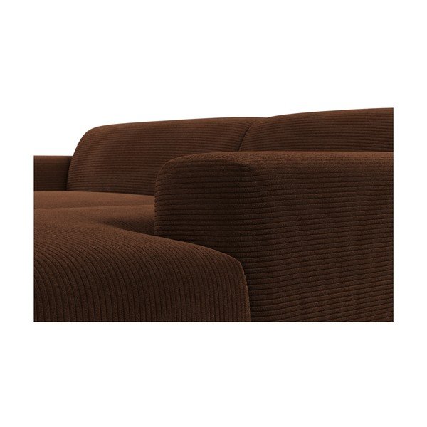 Hnědá manšestrová rohová pohovka Marie Claire Home Karen, 250 cm, pravý roh-image-1