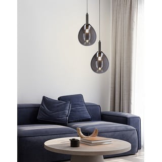 Šedé LED závěsné svítidlo se skleněným stínidlem Lukka – Candellux Lighting