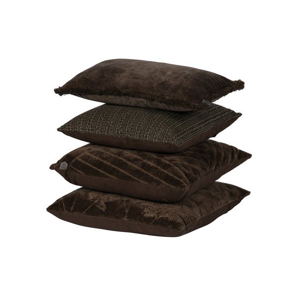 Hnědý dekorativní polštář BePureHome Velvet Coffee, 50 x 50 cm-image-1