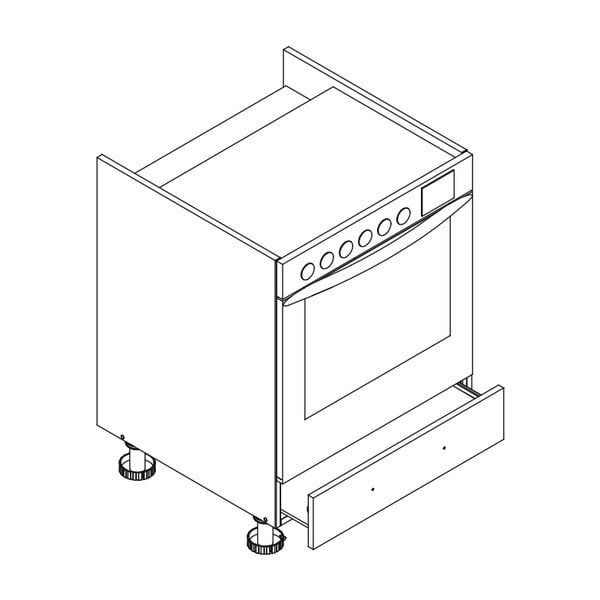 Dolní kuchyňská skříňka na vestavnou troubu (šířka 60 cm) Kai – STOLKAR-image-2