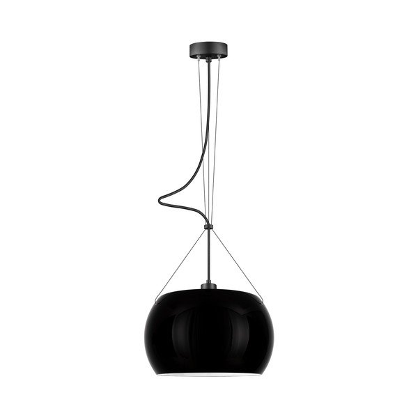Černé závěsné svítidlo Sotto Luce Momo Elementary Glossy S, ⌀ 33 cm
