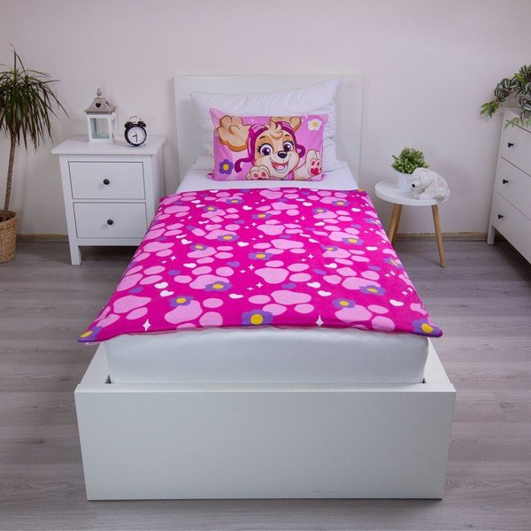 Růžové bavlněné dětské povlečení do postýlky 100x135 cm Paw Patrol "Pawsome friendships grow" – Jerry Fabrics-image-2