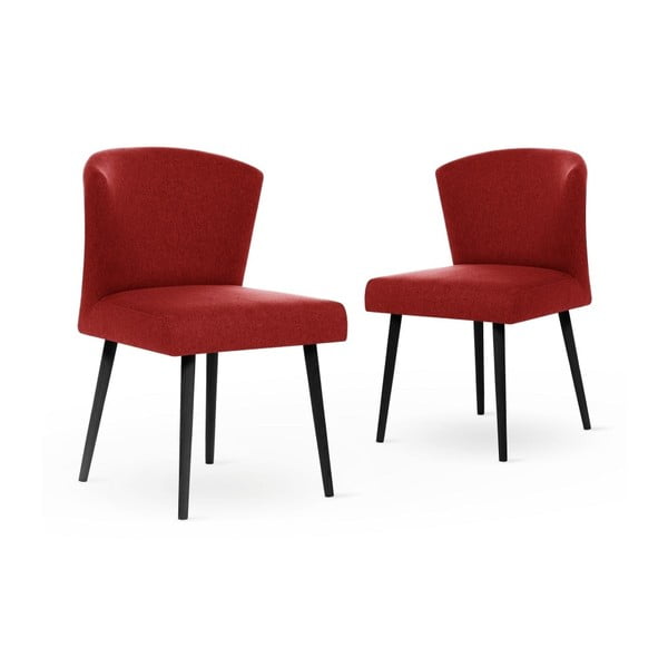 Sada 2 červených židlí s černými nohami My Pop Design Richter