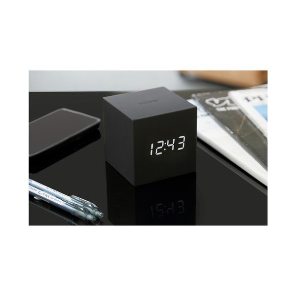 Černý LED budík Gingko Gravitry Cube-image-3