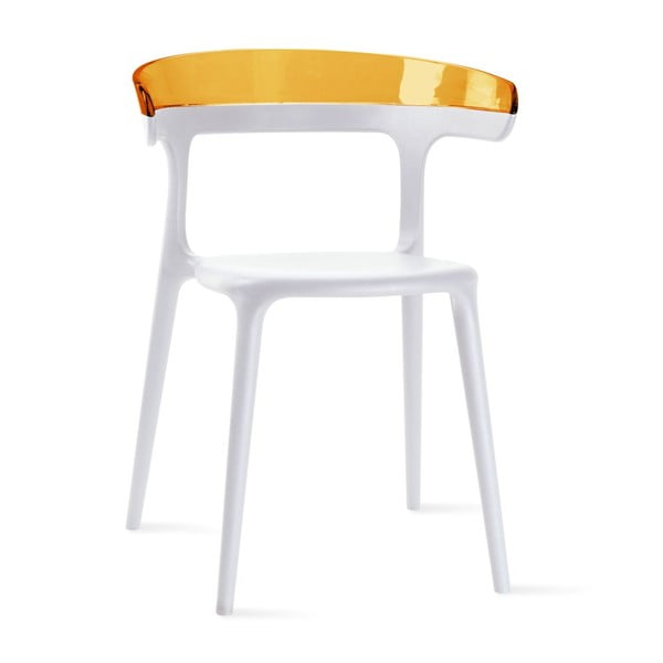 Židle Luna, white/amber