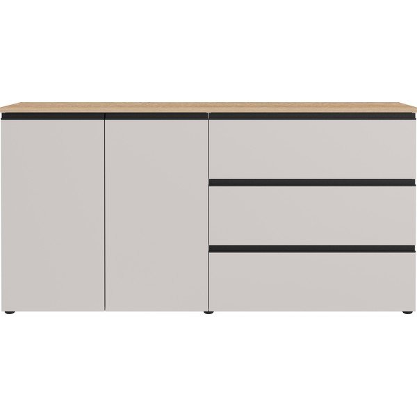 Šedobéžová/ve světle přírodní barvě komoda 180x91x41 cm Cormano – Germania-image-4
